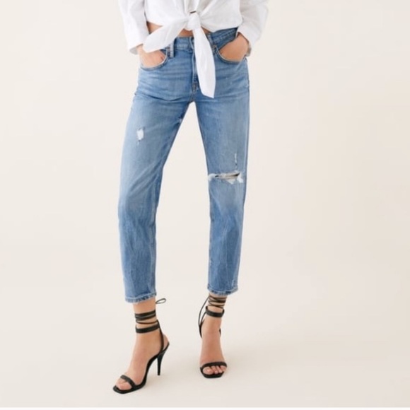 Zara The Slim Boyfriend Jeans In Valley Blue